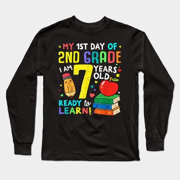 2nd Grade Back to First Day of School Shirt Boys Girl Gift Long Sleeve T-Shirt by FONSbually